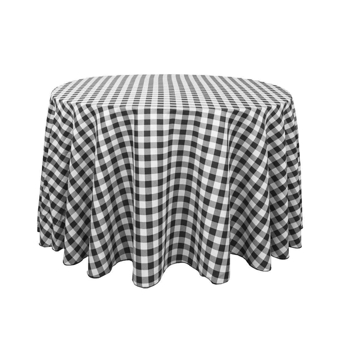 108 in. Round Polyester Tablecloth Checkered (4 Colors) - Image 5