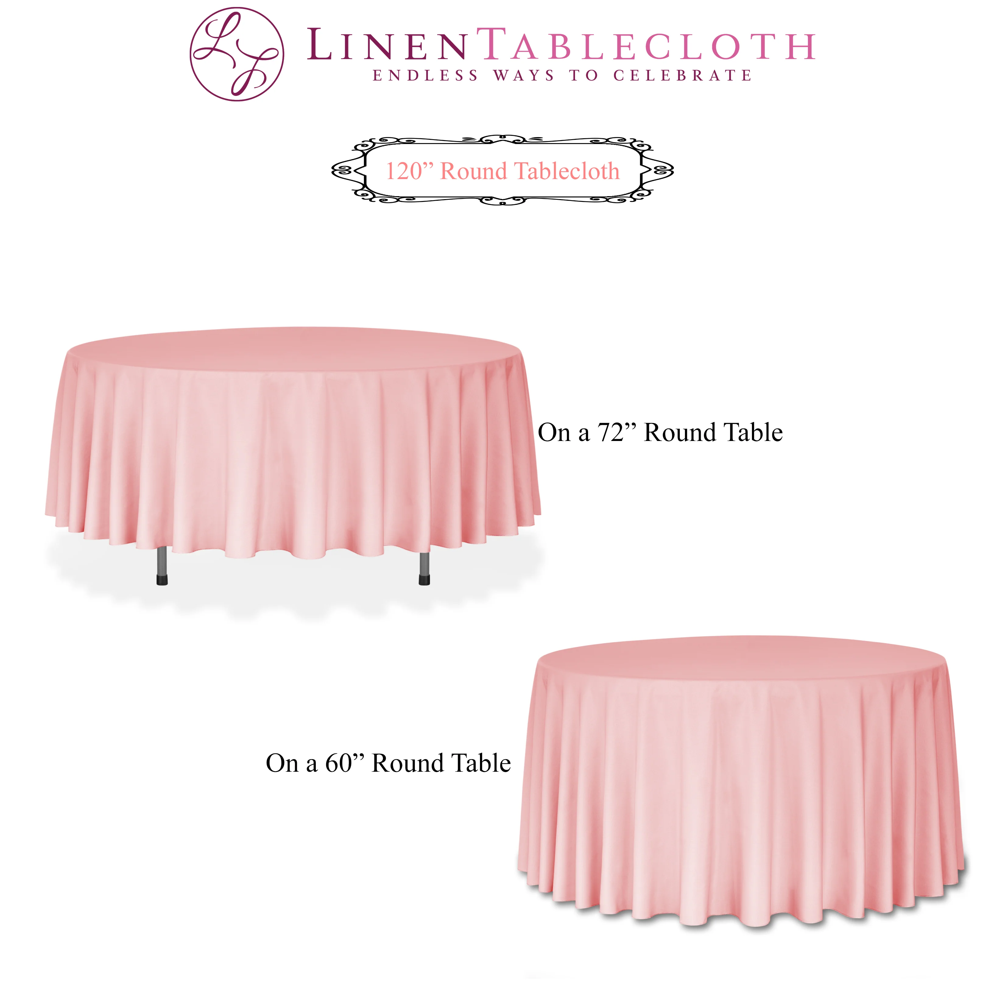 120 In. Round Polyester Tablecloth (20 Colors) - Image 4