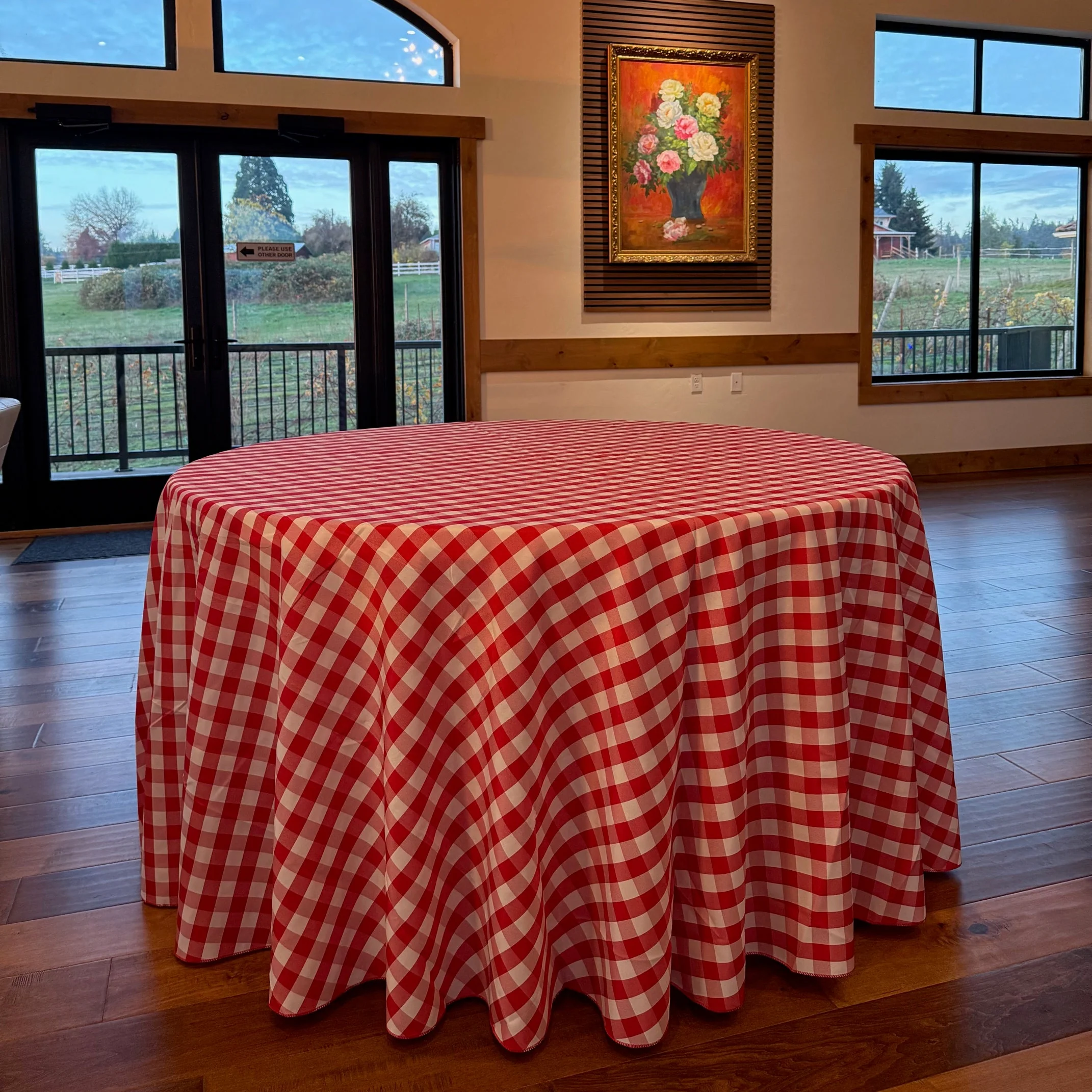 120 in. Round Polyester Tablecloth Checkered (4 Colors) - Image 4
