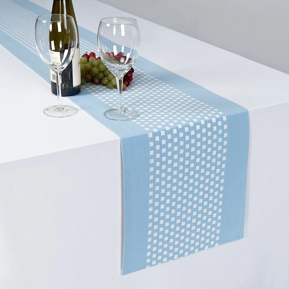 13 X 90 in. Basketweave Stripe Cotton Table Runner (7 Colors) - Image 3