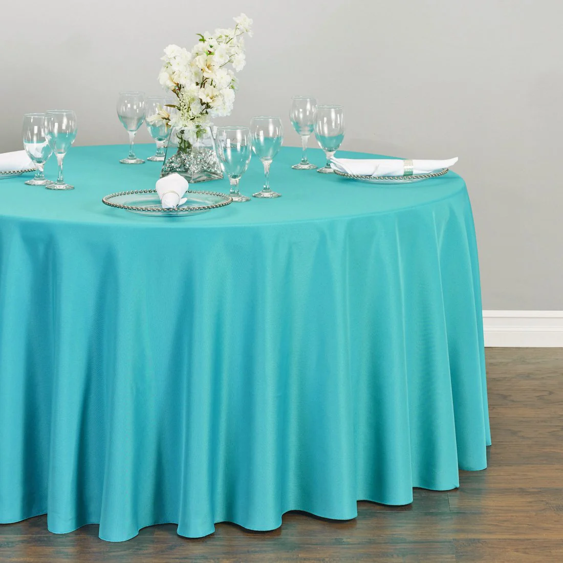 132 in. Round Polyester Tablecloth (20 Colors) - Image 30