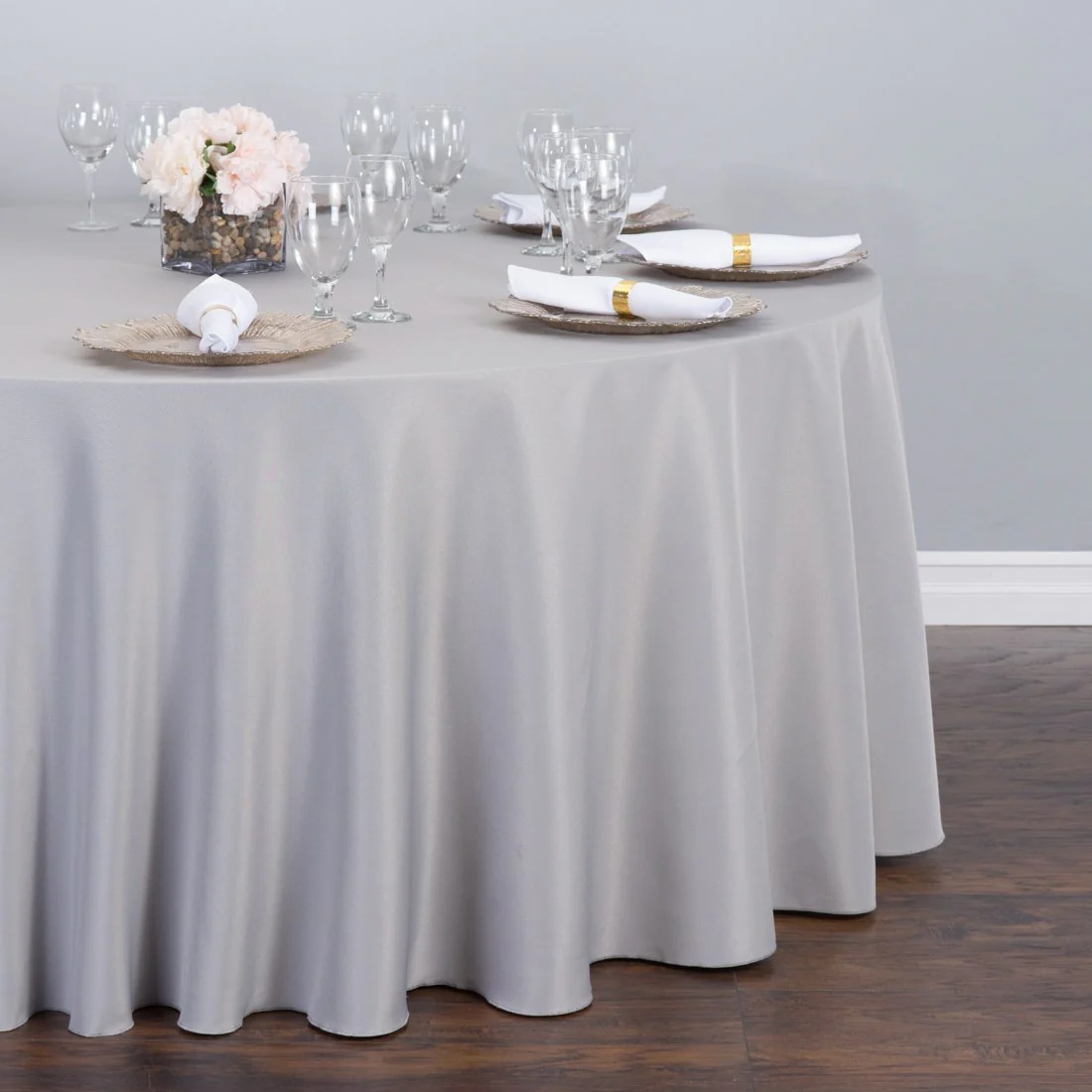 132 in. Round Polyester Tablecloth (20 Colors) - Image 36