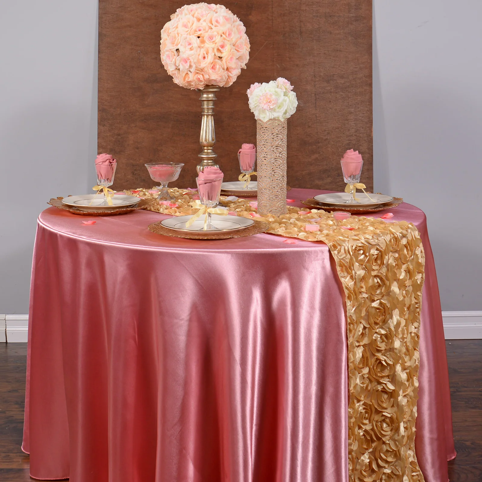 14 X 108 in. Rosette Satin Table Runner (4 Colors) - Image 18