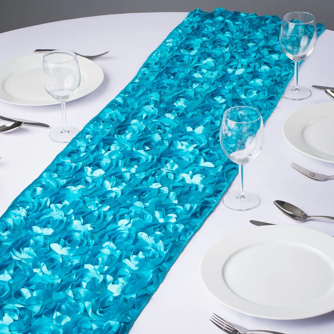 14 X 108 in. Rosette Satin Table Runner (4 Colors) - Image 5