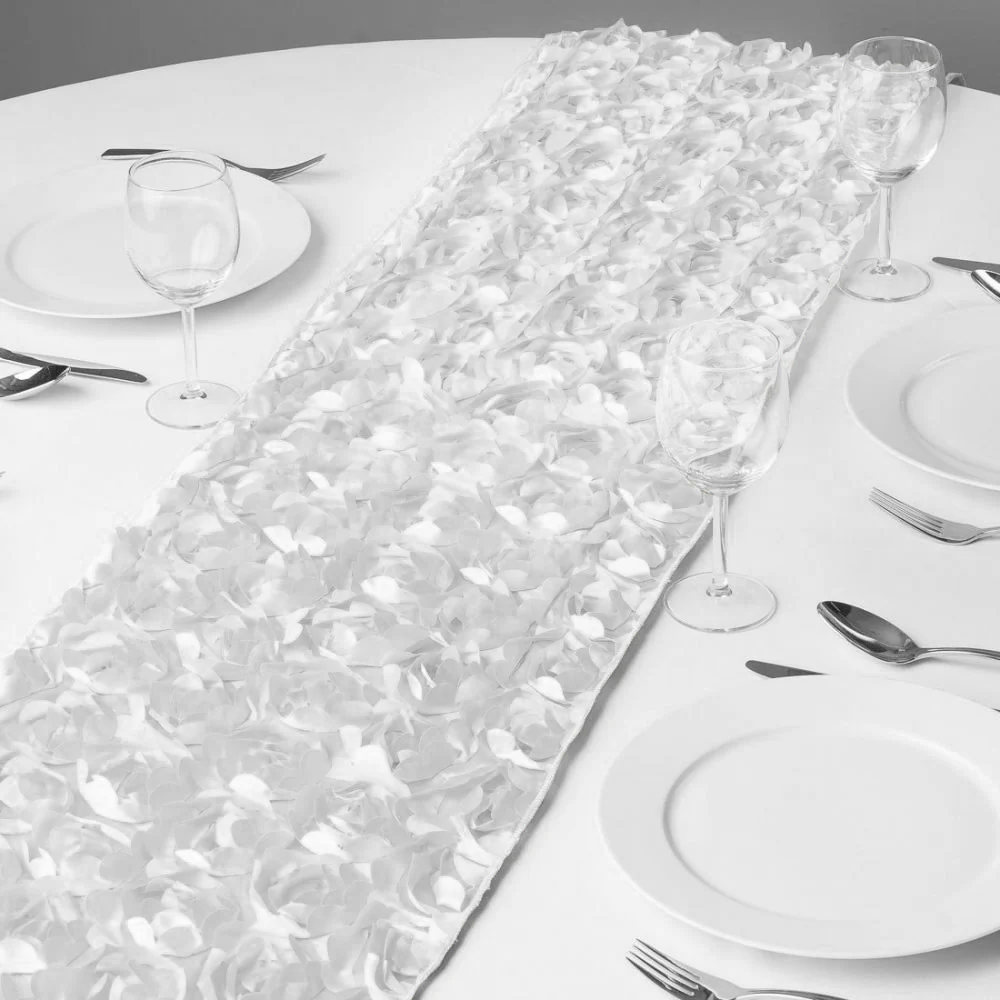14 X 108 in. Rosette Satin Table Runner (4 Colors) - Image 6