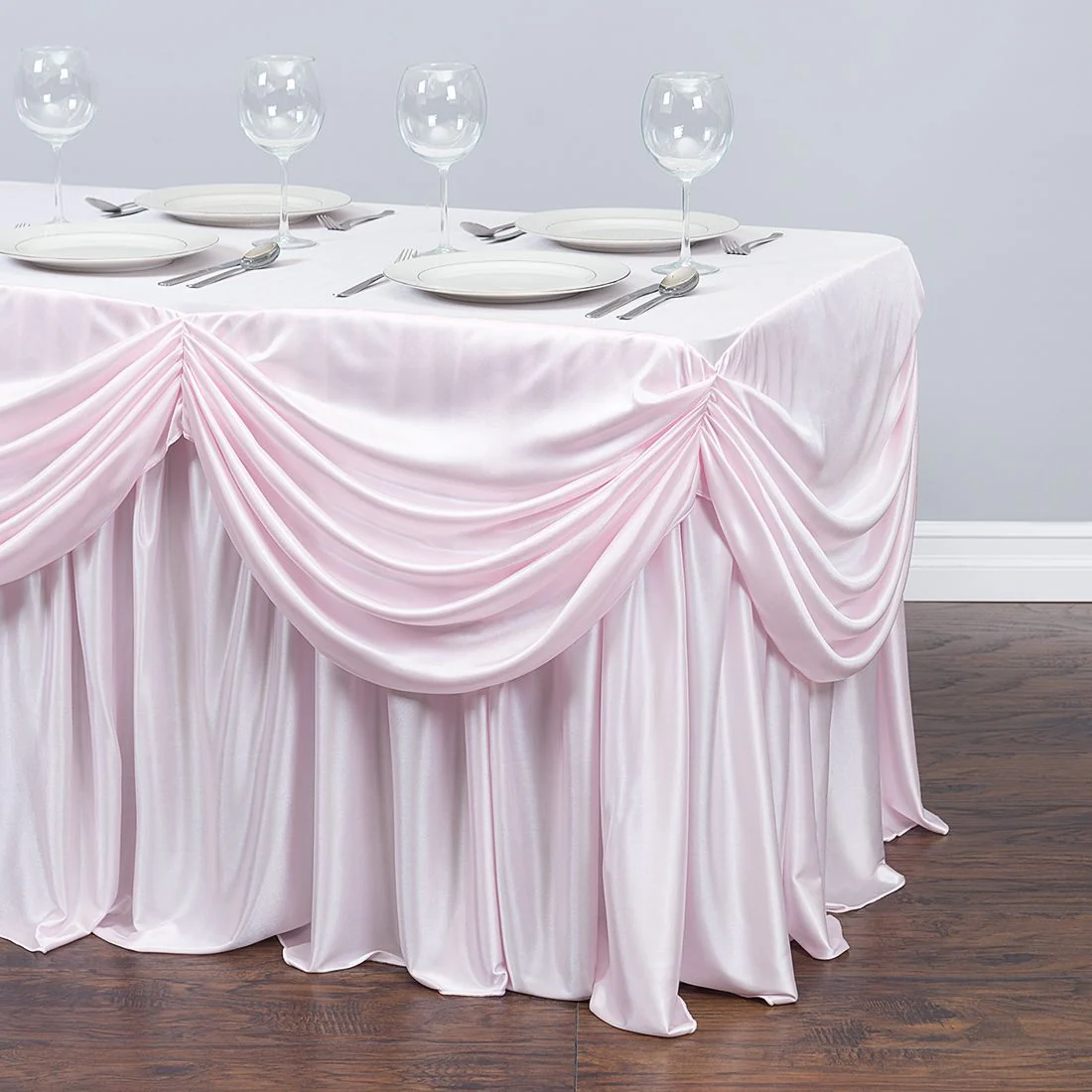 4 ft. Drape Chiffon All-In-1 Tablecloth/Pleated Skirt (8 colors) - Image 11