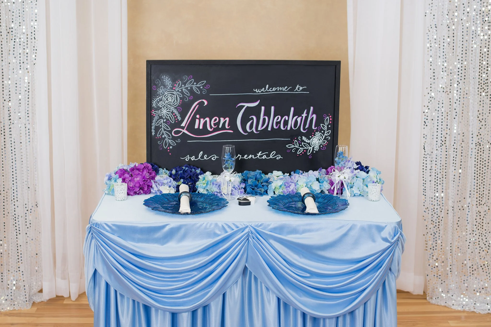 4 ft. Drape Chiffon All-In-1 Tablecloth/Pleated Skirt (8 colors) - Image 13