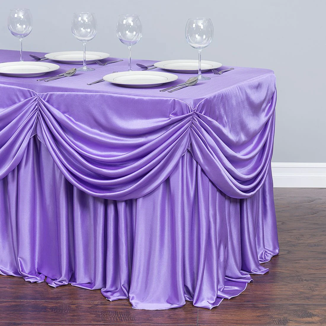 4 ft. Drape Chiffon All-In-1 Tablecloth/Pleated Skirt (8 colors) - Image 14