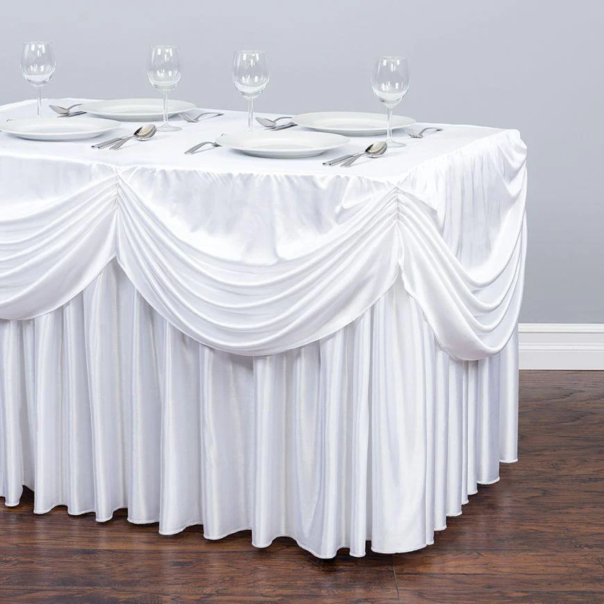 4 ft. Drape Chiffon All-In-1 Tablecloth/Pleated Skirt (8 colors) - Image 7
