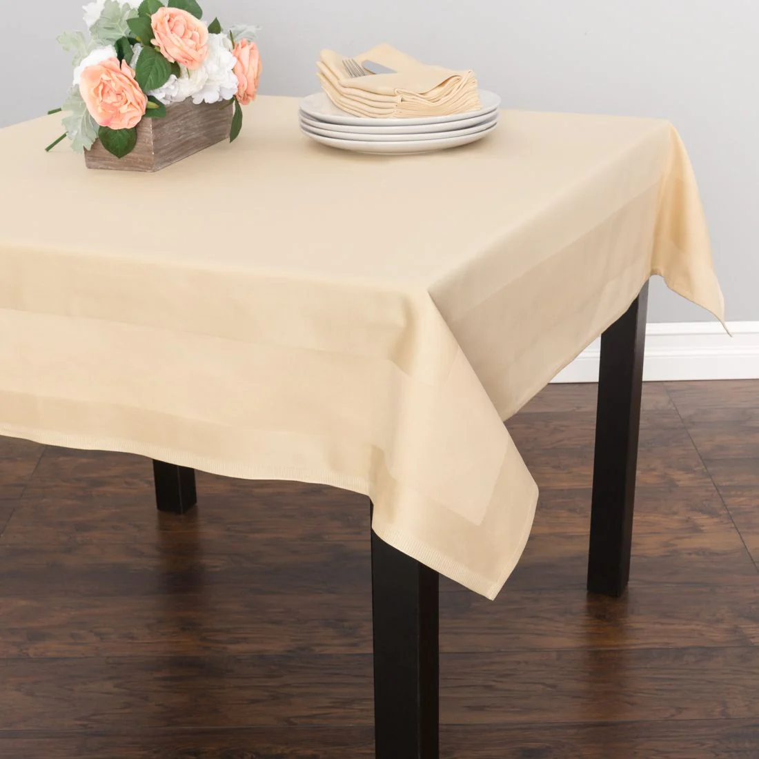 54 in. Satin Band Square Cotton Tablecloth (7 Colors) - Image 6
