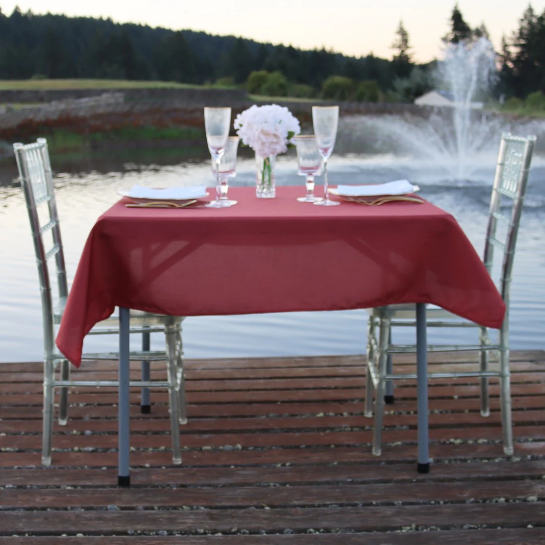 54 in. Square Polyester Tablecloth (20 Colors) - Image 22