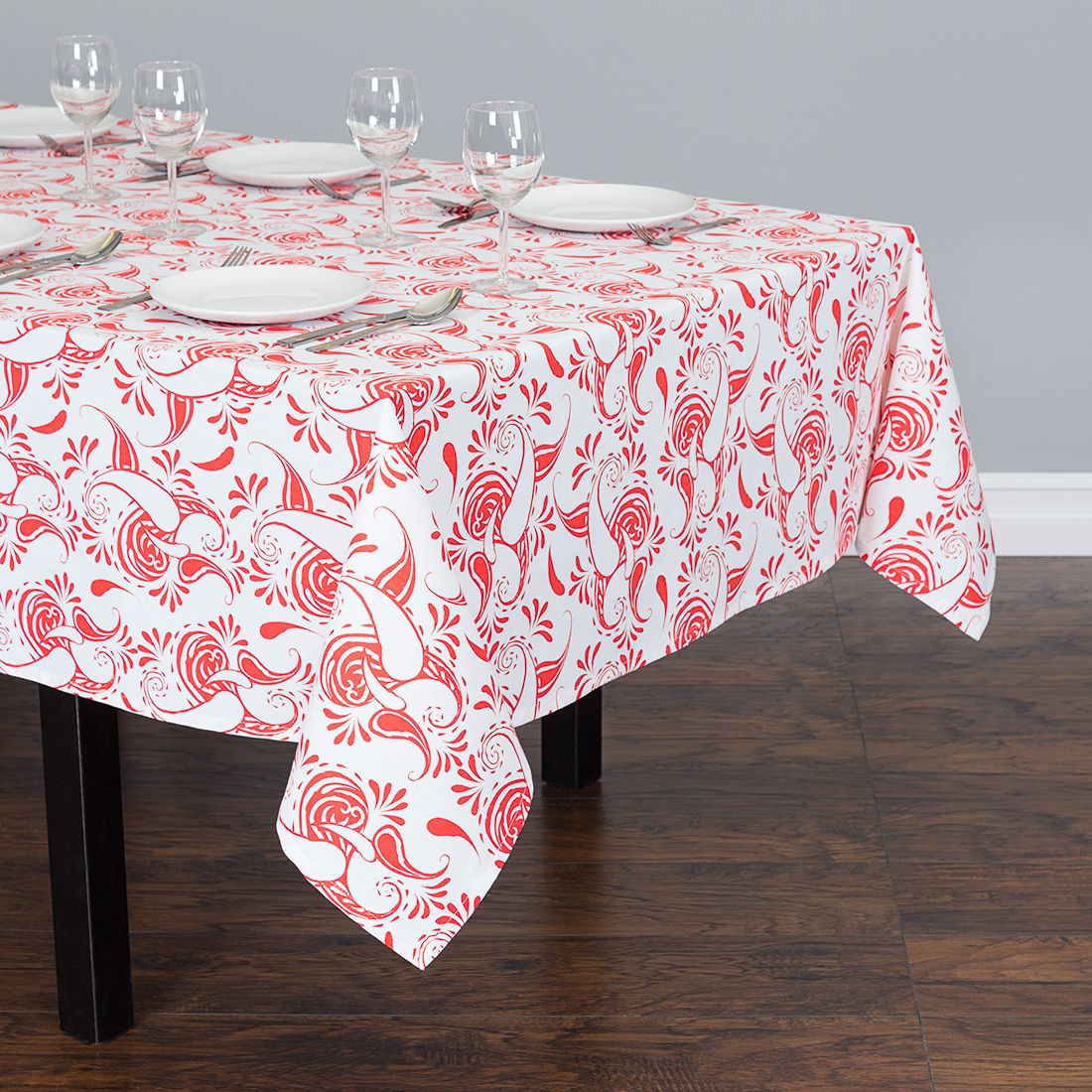 60 X 102 in. Rectangular Paisley Cotton Tablecloth (4 Colors) - Image 7