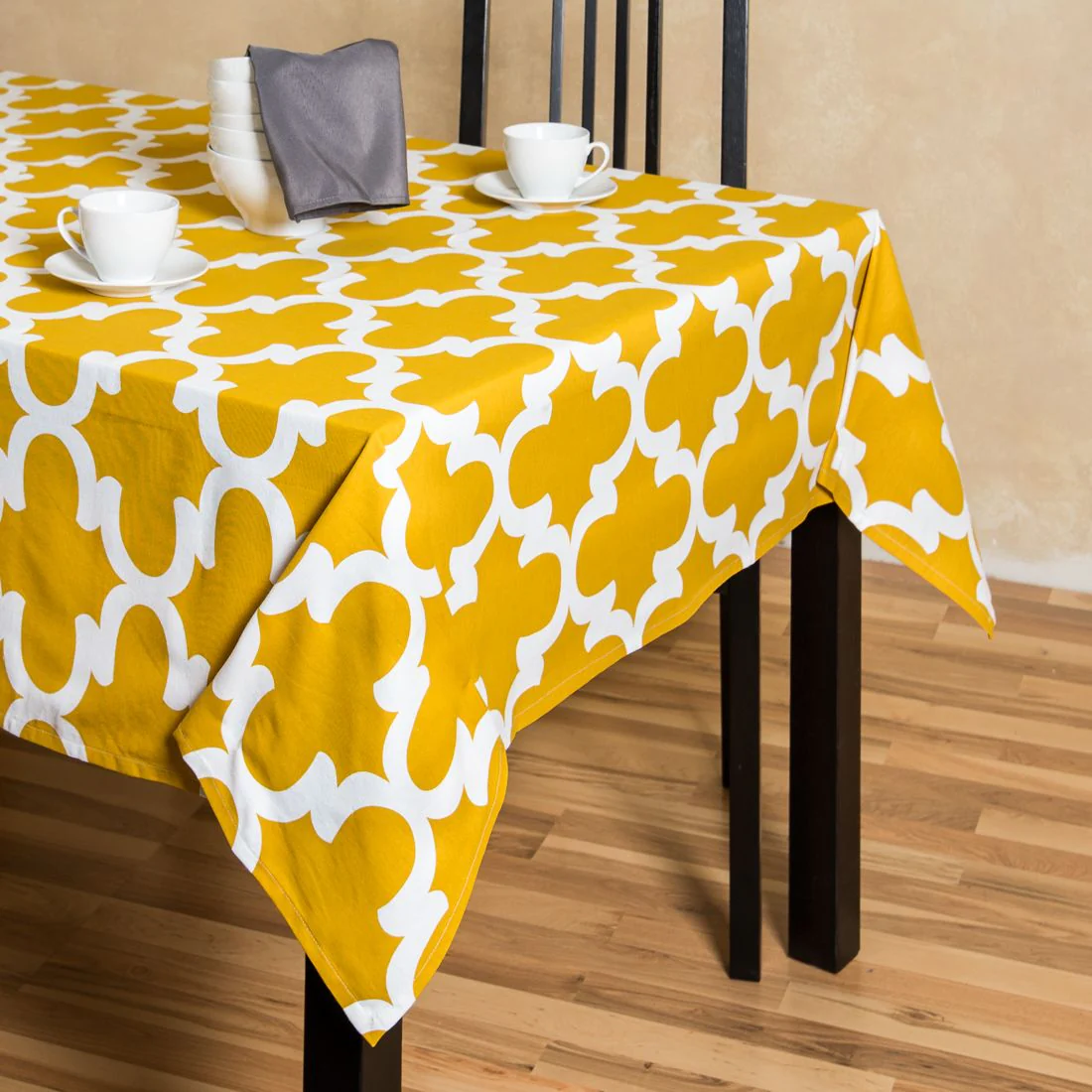 60 X 126 in. Rectangular Trellis Cotton Tablecloth (7 colors) - Image 3