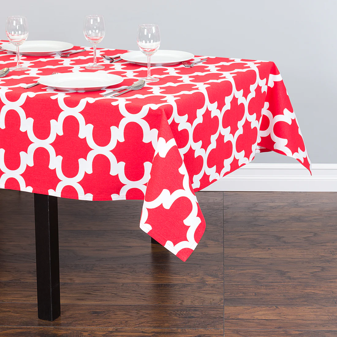 60 X 126 in. Rectangular Trellis Cotton Tablecloth (7 colors) - Image 4