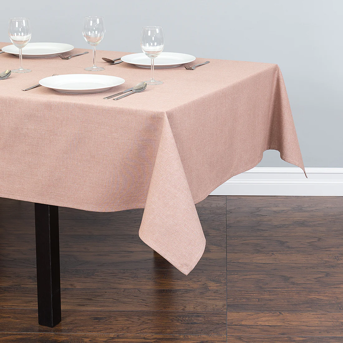 60 X 102 in. Rectangular Chambray Cotton Tablecloth - Image 5