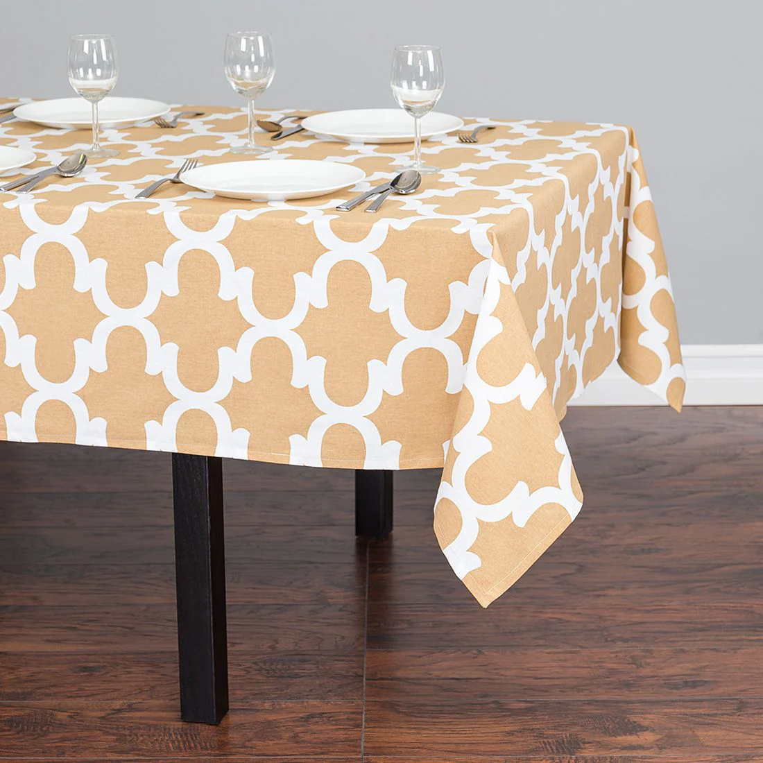 60 X 84 in. Rectangular Trellis Cotton Tablecloth (12 Colors) - Image 4