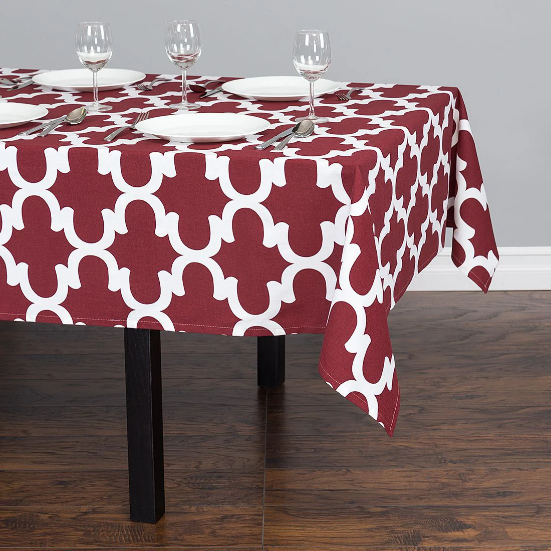 60 X 84 in. Rectangular Trellis Cotton Tablecloth (12 Colors) - Image 6