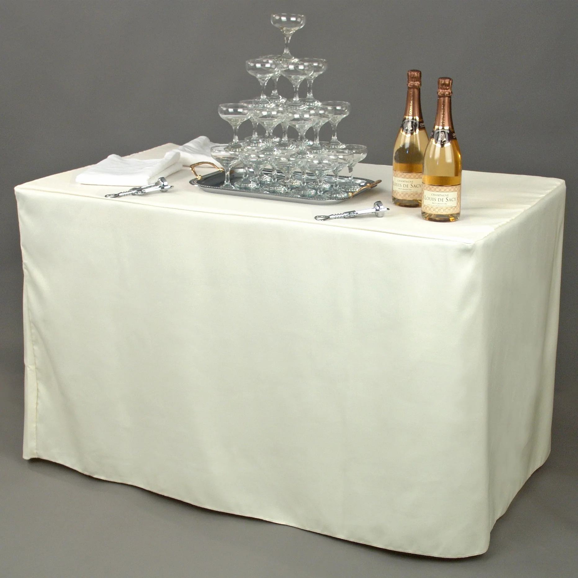 6 ft. Fitted Polyester Tablecloth (7 Colors) - Image 12