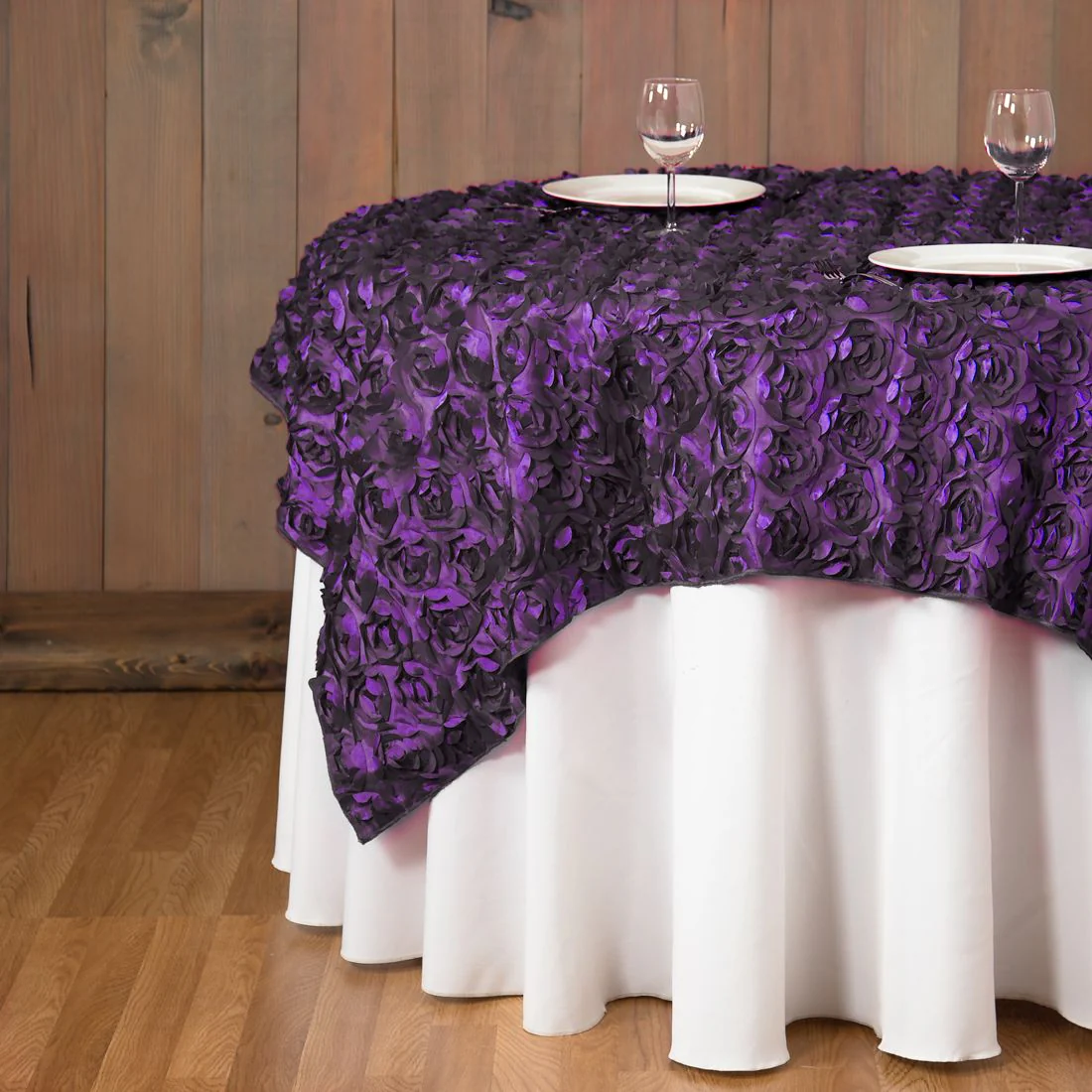 72 in. Square Rosette Satin Overlay - Image 13