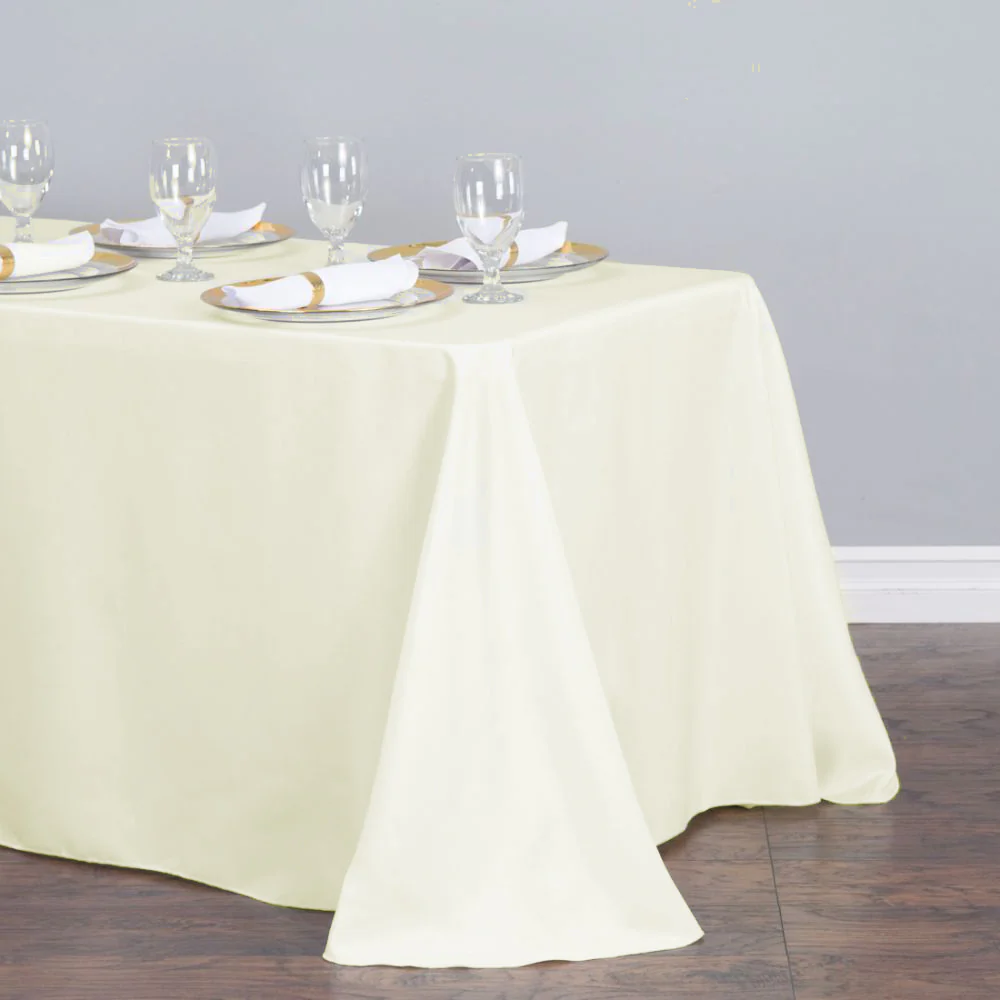 90 X 132 in. Rectangular with Round Corners Polyester Tablecloth (20 Colors) - Image 15