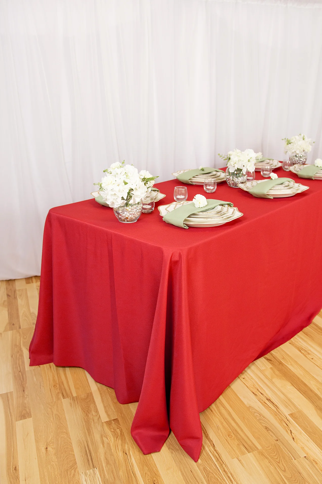 90 X 132 in. Rectangular with Round Corners Polyester Tablecloth (20 Colors) - Image 9