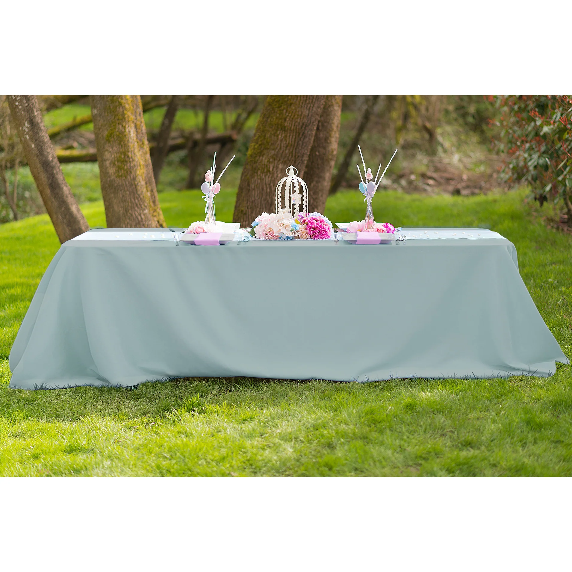 90 X 156 in. Rectangular with Round Corners Polyester Tablecloth (20 Colos) - Image 20