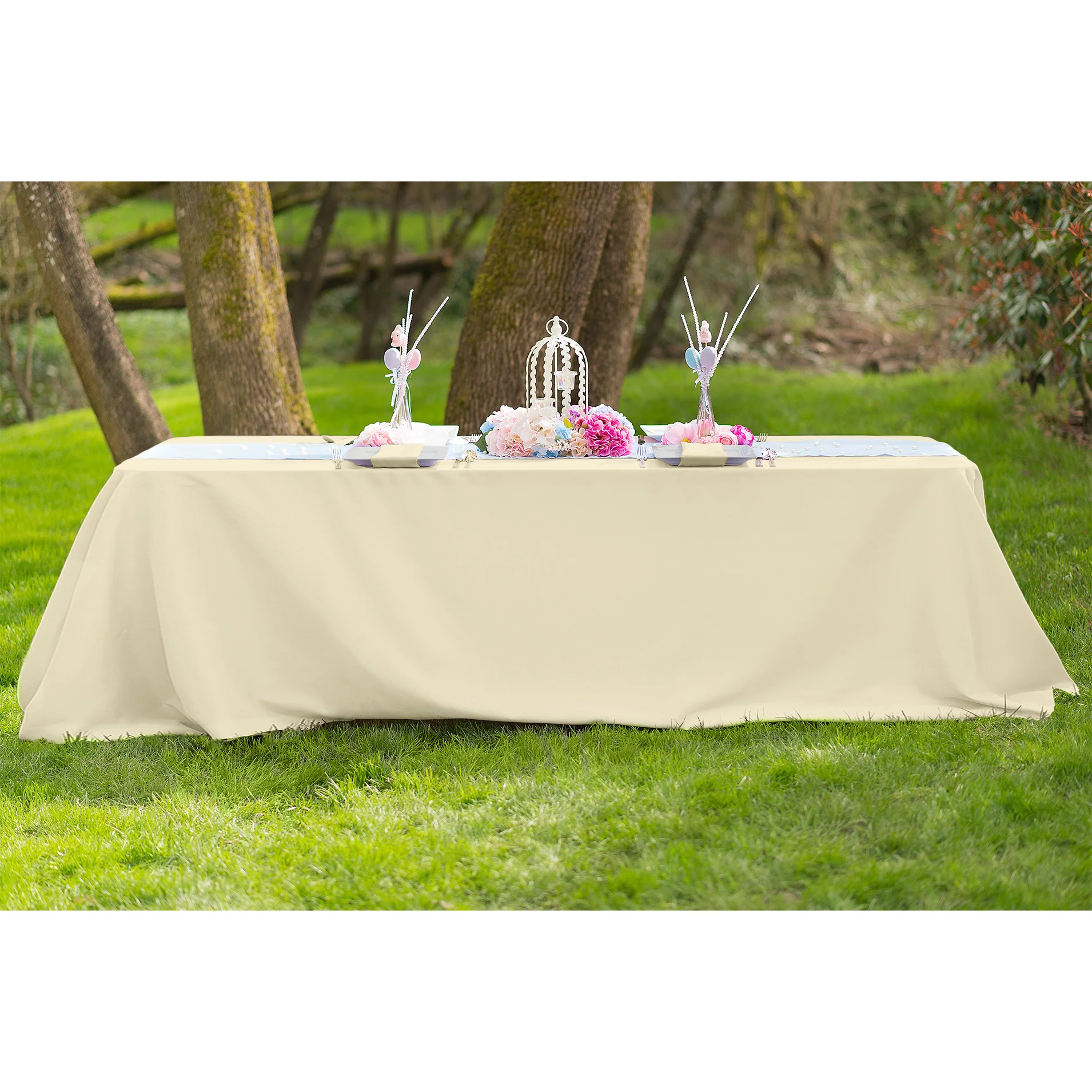 90 X 156 in. Rectangular with Round Corners Polyester Tablecloth (20 Colos) - Image 23