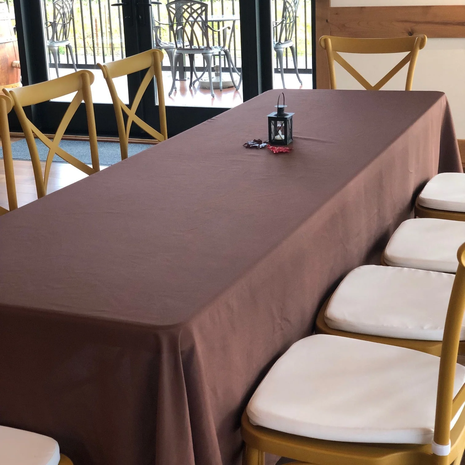 90 X 132 in. Rectangular with Round Corners Polyester Tablecloth (20 Colors) - Image 59