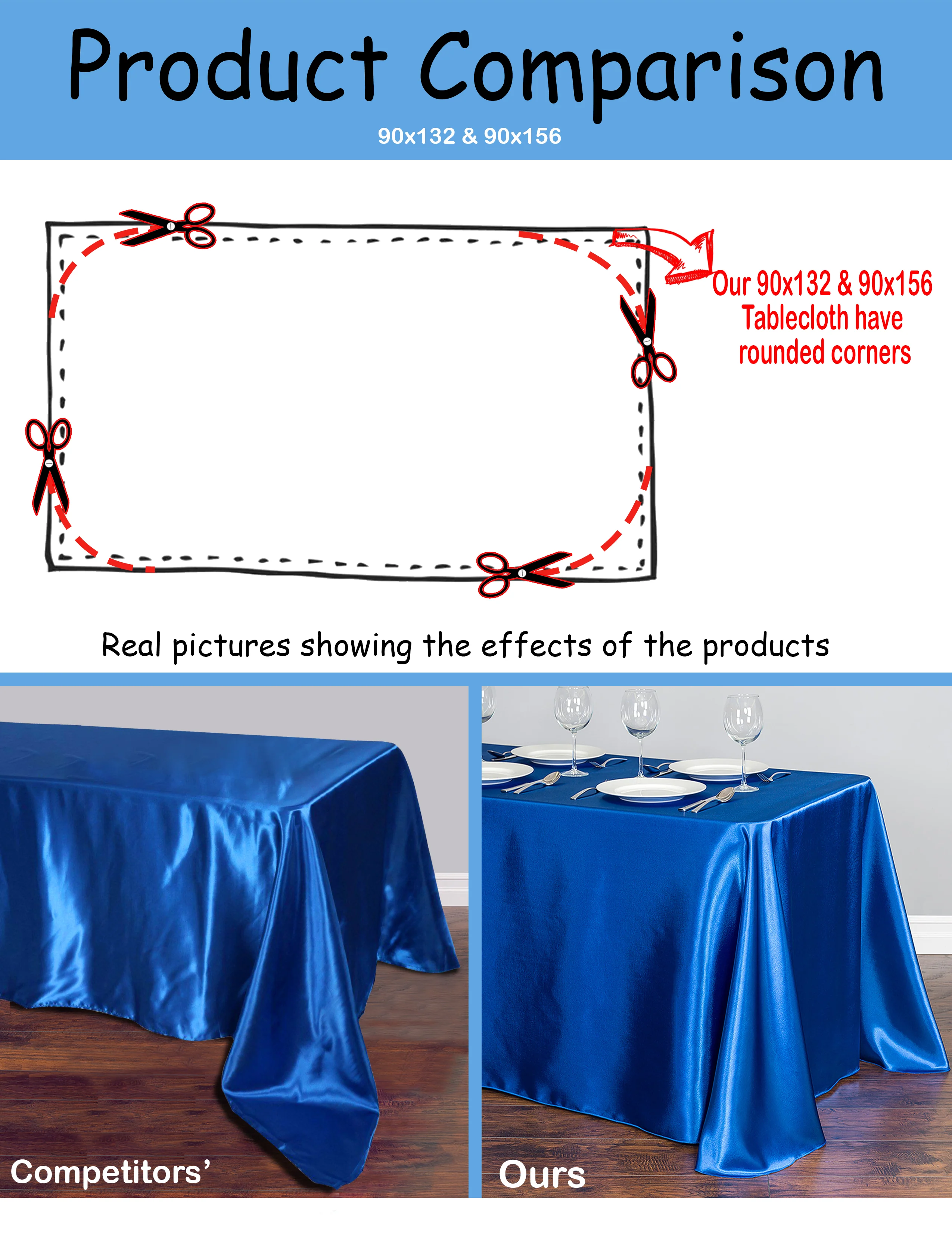 90 X 156 in. Rectangular with Round Corners Polyester Tablecloth (20 Colos) - Image 65