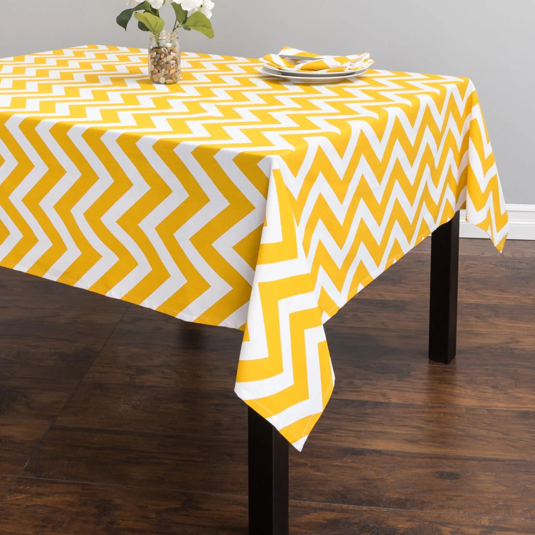 58 X 70 in. Rectangular Chevron Cotton Tablecloth (5 Colors) - Image 5