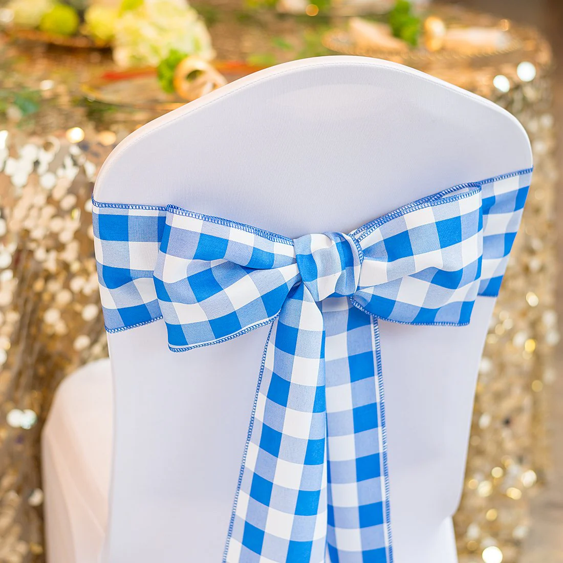 Polyester Chair Sash Checkered (10/Pack) - 4 Colors - Image 4