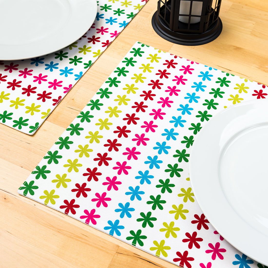 13 X 19 in. Christmas Holiday Cotton Placemats 4/pack (7 Patterns) Christmas Snowflake Jazzy Asterisks - Image 5