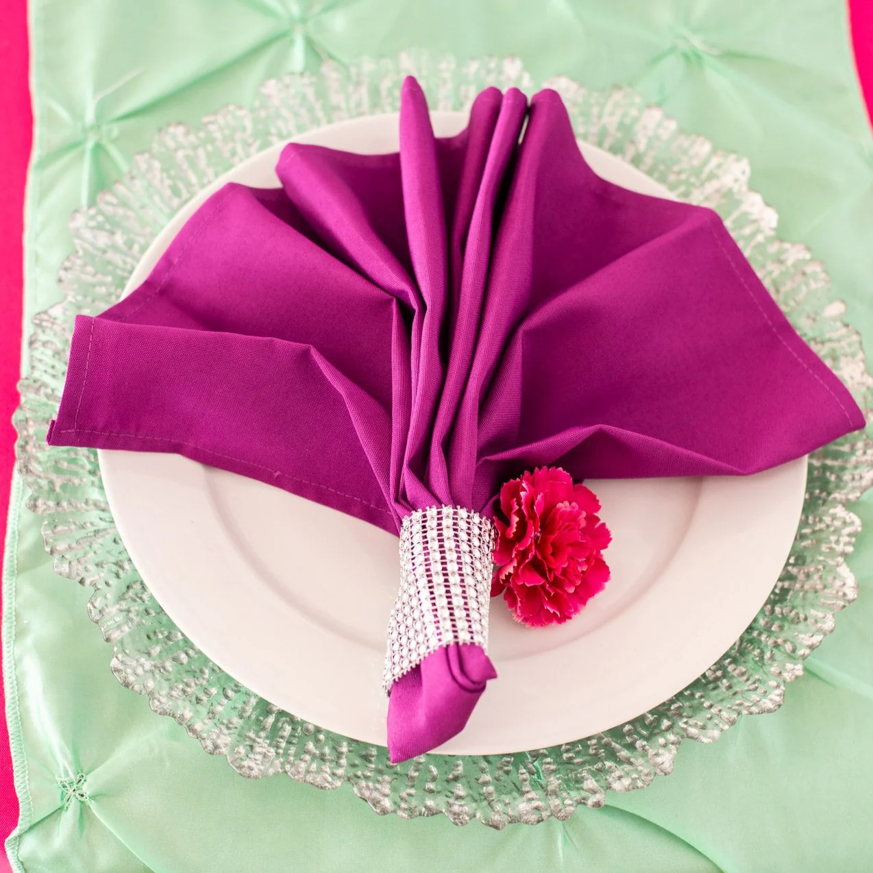 Crystal Diamond Napkin Ring 10/Pack, (8 colors) - Image 11
