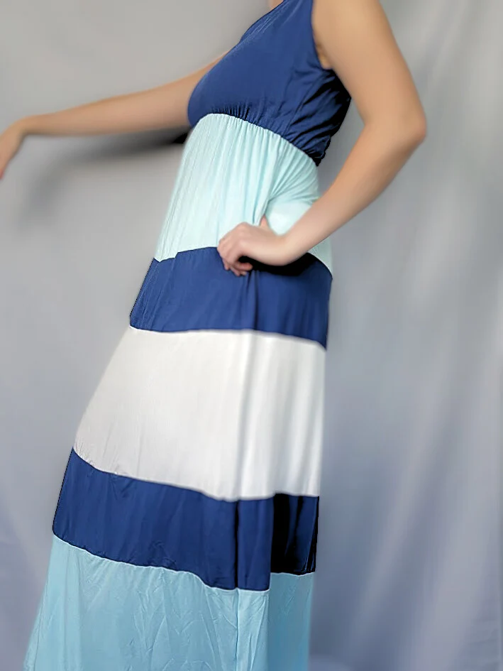 Woman Stripes Dress-5 Colors - Image 3