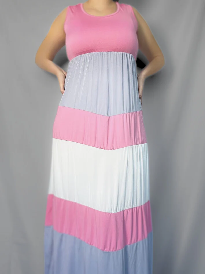 Woman Stripes Dress-5 Colors - Image 8